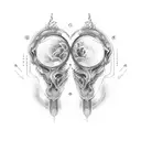 gemini with date and heartbeat tattoo design idea