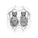 gemini with date and heartbeat tattoo design idea