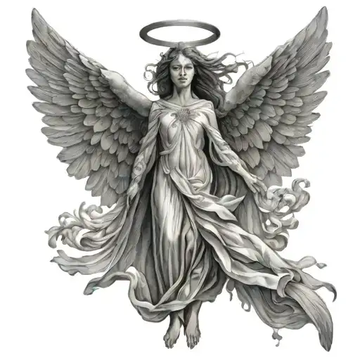 seraphim angel tattoo design idea