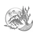 laurus nobilis and elara moon tattoo design idea