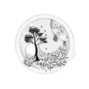 laurus nobilis and elara moon tattoo design idea
