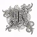 Luca James name written tattoo design idea