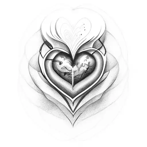 heart formed by m and c letters inside with k letter tattoo design idea