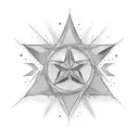 5 point star tattoo design idea