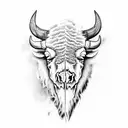 bison skull tattoo design idea