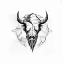 bison skull tattoo design idea