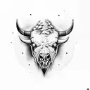 bison skull tattoo design idea