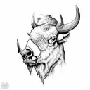 bison skull tattoo design idea
