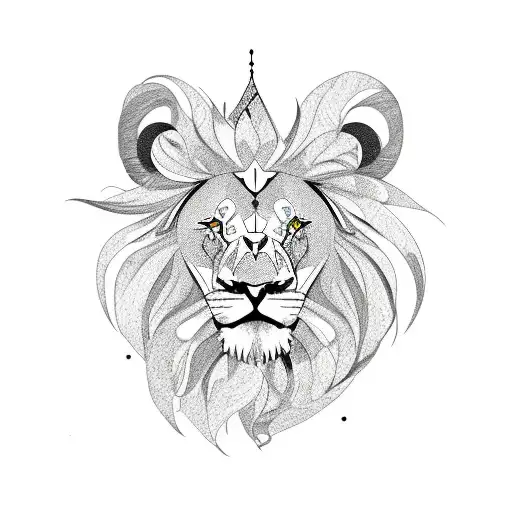 lion roses clock peacock feather tattoo design idea