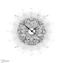 lion roses clock peacock feather ahana  tattoo design idea