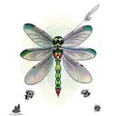 dragonfly with skull  tattoo design idea
