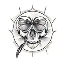 dragonfly with skull  tattoo design idea