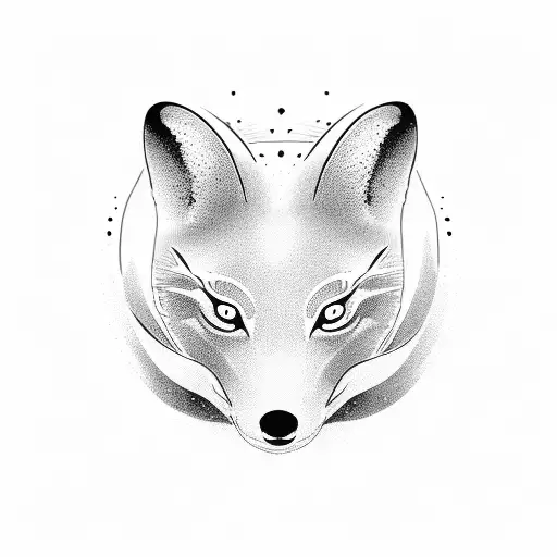 Ying-yang symbol formed by two foxes tattoo design idea