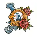 Dodgers logo intertwined tattoo design idea