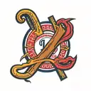 Dodgers logo intertwined tattoo design idea