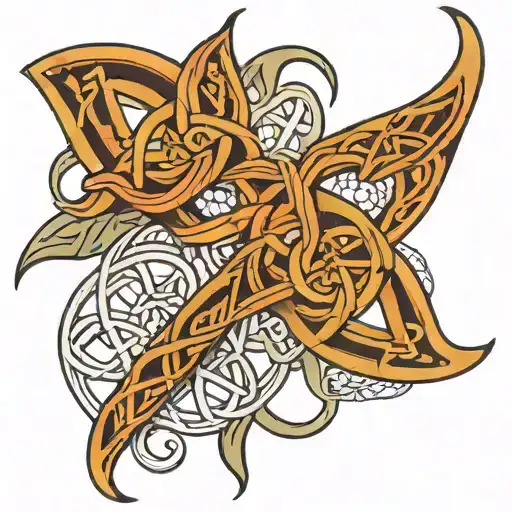 Father Daughter celtic knot tattoo design idea