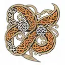 Father Daughter celtic knot tattoo design idea