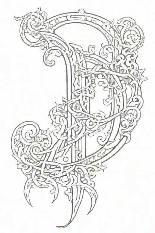 Qlynn in old english letters tattoo design idea