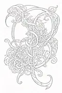 Qlynn in old english letters tattoo design idea