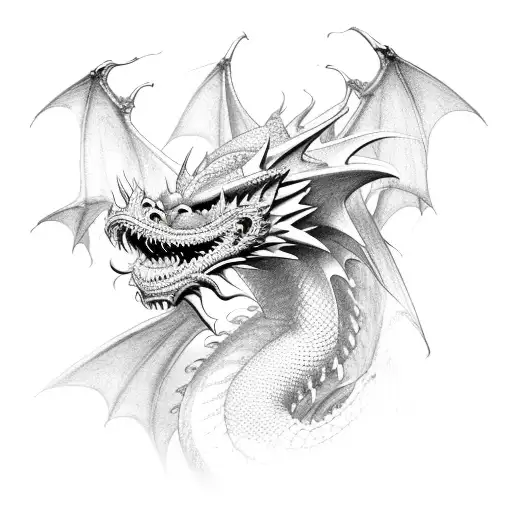 Dragon dainty  tattoo design idea