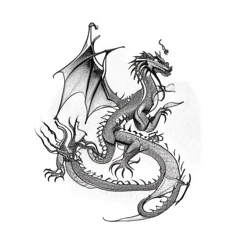 Dragon dainty simple tattoo design idea