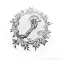 cherry tree arm sleeve tattoo design idea