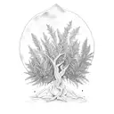 olive tree with heather and goddess irene tattoo design idea