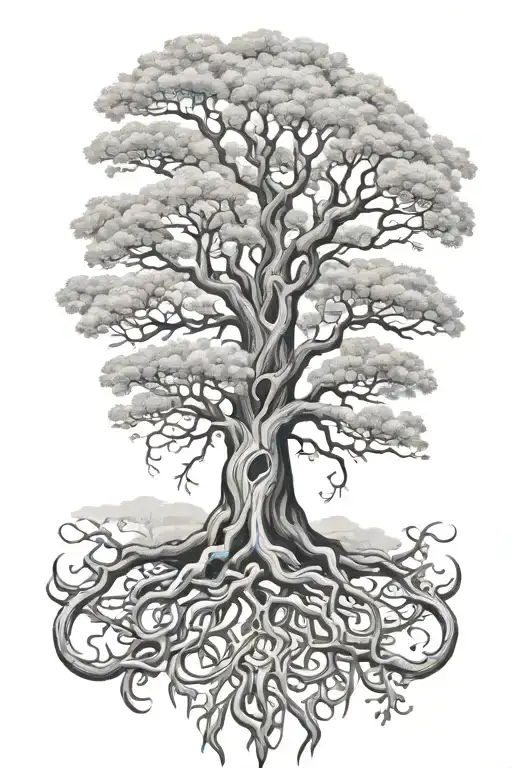 yggdrasil tree tattoo design idea