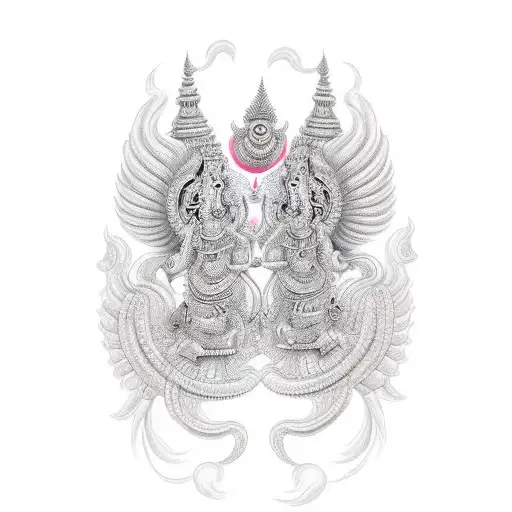 vishnu and lakshmi tattoo design idea