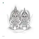 vishnu and lakshmi tattoo design idea