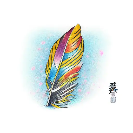 Feather 2 tattoo design idea