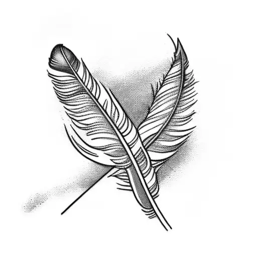 Feather 2 tattoo design idea