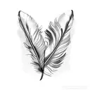 Feather 2 tattoo design idea