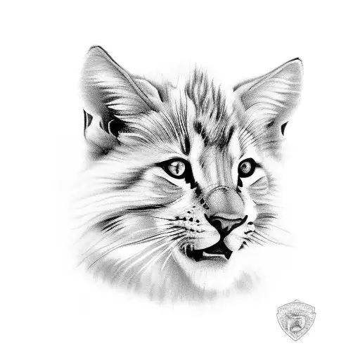 leone cattivo protegge il suo piccolo leone tattoo design idea