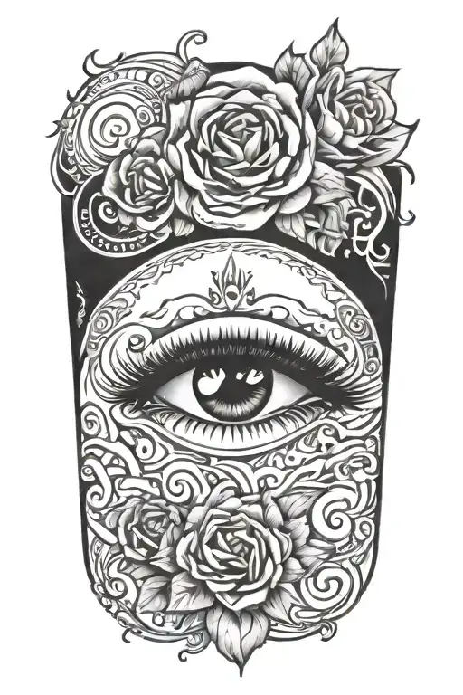 one closed eye tattoo design idea