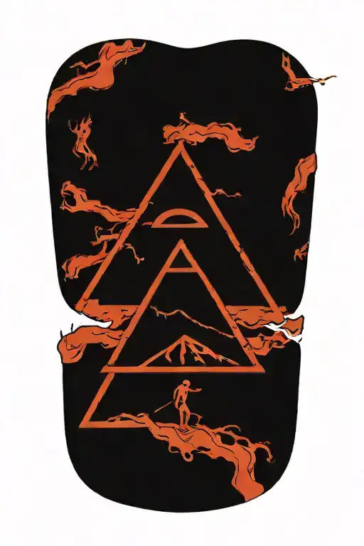 closed eyes inside a reverse triangle tattoo design idea