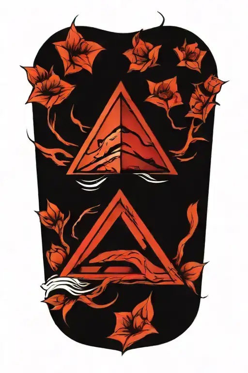 closed eyes inside a reverse triangle tattoo design idea