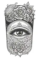 one closed eye tattoo design idea