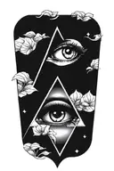 one closed eye inside an inverted triangle tattoo design idea