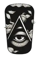 one closed eye inside an inverted triangle tattoo design idea