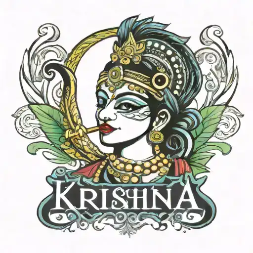 krishna name tattoo design idea