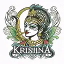 krishna name tattoo design idea