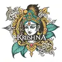krishna name tattoo design idea