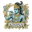 krishna name tattoo design idea