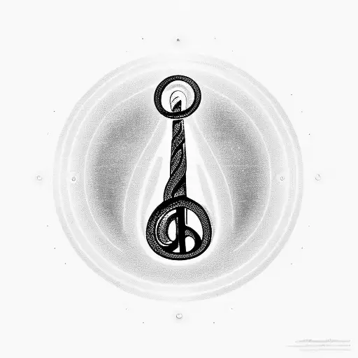 Treble clef illuminated by a lighthouse.. The treble clef will be watermarked.. Number 18 and a peace sign tattoo design idea