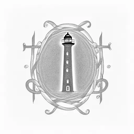 Treble clef illuminated by a lighthouse.. The treble clef will be watermarked.. Number 18 and a peace sign tattoo design idea