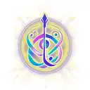 Treble clef illuminated by a lighthouse.. The treble clef will be watermarked.. Number 18 and a peace sign tattoo design idea