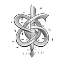 Treble clef illuminated by a lighthouse.. The treble clef will be watermarked.. Number 18 and a peace sign tattoo design idea