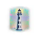 Treble clef illuminated by a lighthouse.. The treble clef will be watermarked.. Number 18 and a peace sign tattoo design idea