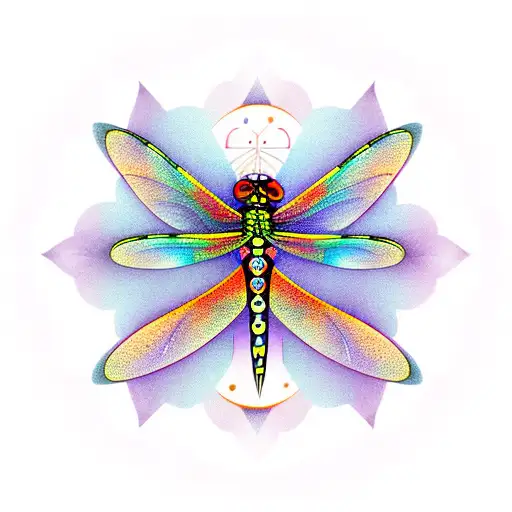 Dragonfly with mandala tattoo design idea